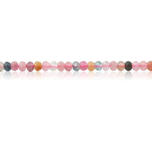 Natural Tourmaline A Beads Abacus Faceted 2x3mm Hole 0.6mm about 179pcs 39cm strand