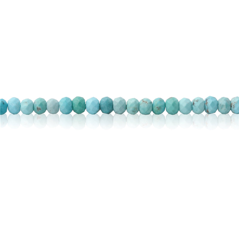 Perles Turquoise Naturelles Boulier Facette 2x3mm Trou 0.6mm Environ 179pcs Fil de 39cm