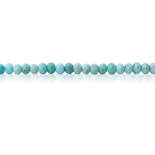 Perles Turquoise Naturelles Boulier Facette 2x3mm Trou 0.6mm Environ 179pcs Fil de 39cm