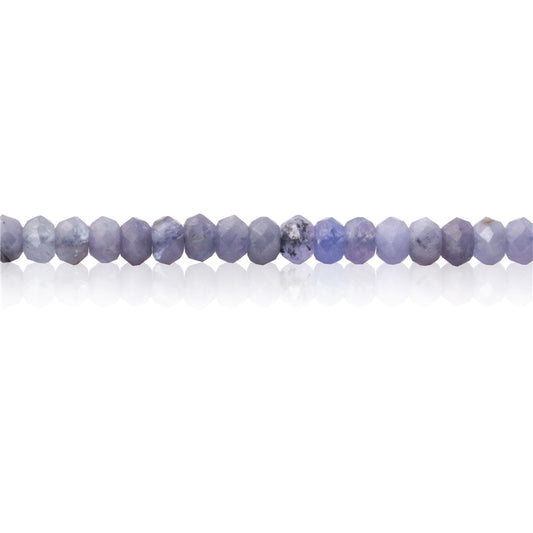 Perles Tanzanite naturelle boulier facette 2x3mm trou 0.6mm environ 179pcs 39cm sur fil