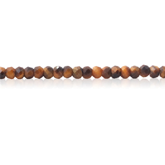 Natural Yellow Tiger  Eye Beads Abacus Faceted 2x3mm Hole 0.6mm about 179pcs 39cm strand