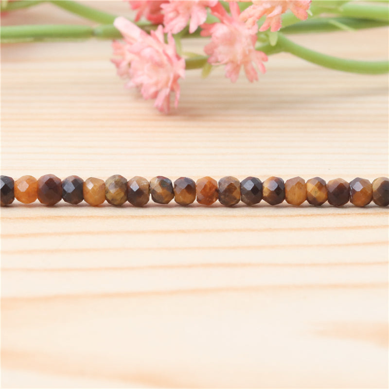 Natural Yellow Tiger  Eye Beads Abacus Faceted 2x3mm Hole 0.6mm about 179pcs 39cm strand