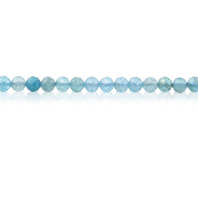 Natural Aquamarine Beads Round Faceted 2mm Hole 0.5mm about 174pcs 39cm strand