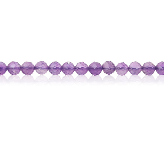 Natural Amethyst Beads Round Faceted 4mm Hole 0.6mm about 102pcs 39cm strand