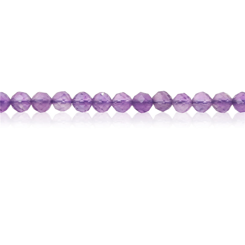 Natural Amethyst Beads Round Faceted 3mm Hole 0.5mm about 127pcs 39cm strand