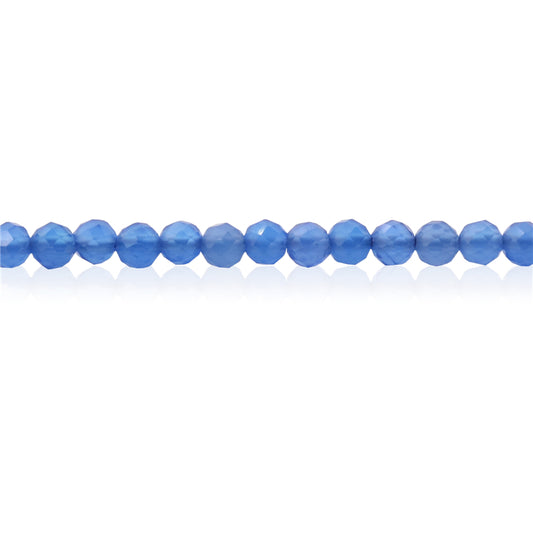 Natural Blue Agate Beads Round Faceted 2mm Hole 0.5mm about 174pcs 39cm strand