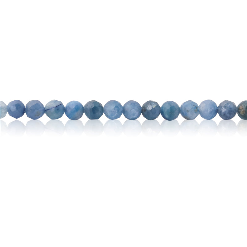 Natural Cyanite Beads Round Faceted 2mm Hole 0.5mm about 174pcs 39cm strand