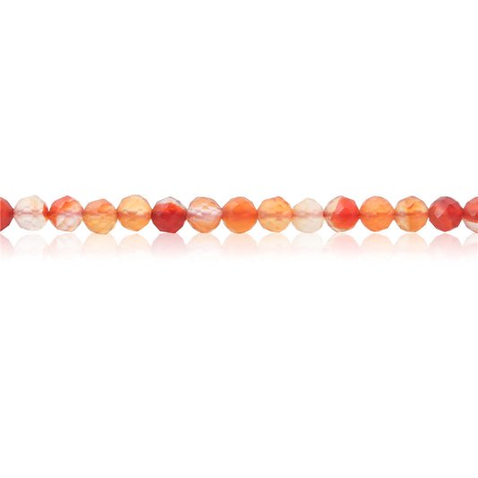 Natural Carnelian Beads Round Faceted 2mm Hole 0.5mm about 174pcs 39cm strand