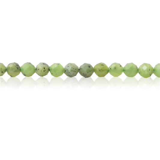 Perles Jade Naturel Rond Facette Trou 4mm 0.6mm Environ 102pcs Fil de 39cm