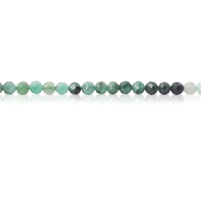 Natural Emerald Beads Round Faceted 2mm Hole 0.5mm about 174pcs 39cm strand