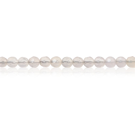 Perles d'agate grise naturelle ronde facette trou 3mm trou 0.5mm environ 127pcs 39cm sur fil