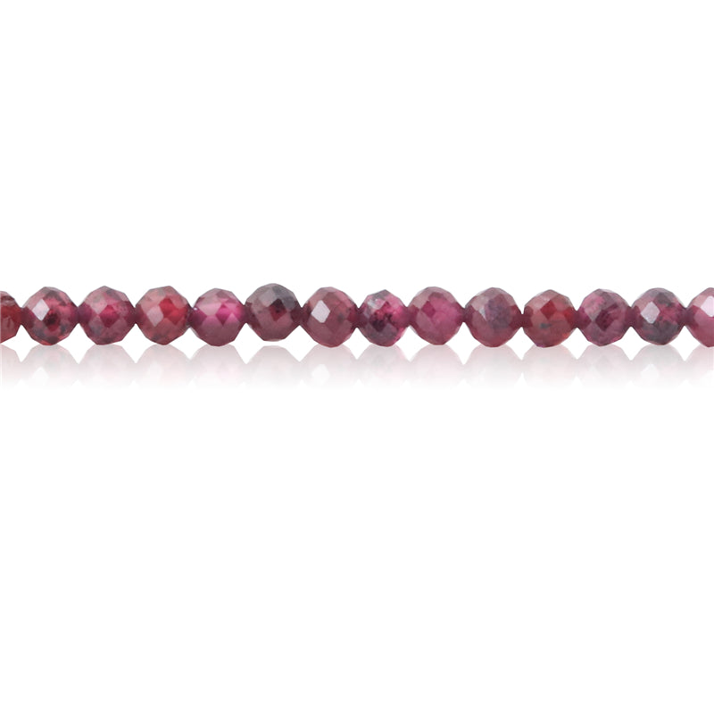 Natural Red Garnet Beads Round Faceted 2mm Hole 0.5mm about 174pcs 39cm strand