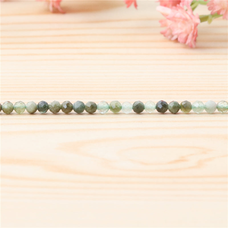 Natural Green Garnet Beads Round Faceted 3mm Hole 0.5mm about 127pcs 39cm strand