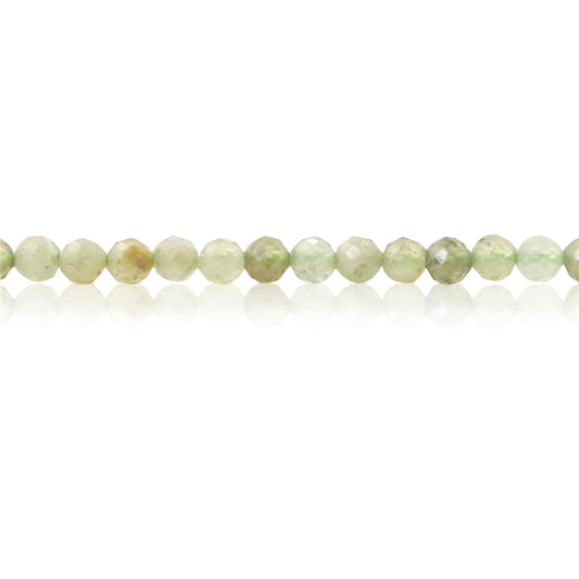 Perles Grenat Vert Naturel Rond Facette Trou 2mm Trou 0.5mm Environ 174pcs Fil de 39cm