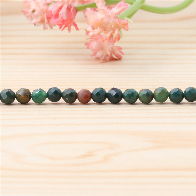 Natural Indian Agate Beads Round Faceted 2mm Hole 0.5mm about 174pcs 39cm strand