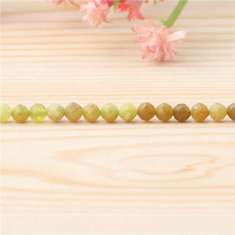 Natural Jade Beads Round Faceted 2mm Hole 0.5mm about 174pcs 39cm strand