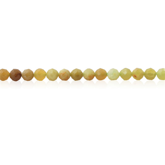 Perles Jade naturel ronde facette trou 2mm trou 0.5mm environ 174pcs 39cm sur fil