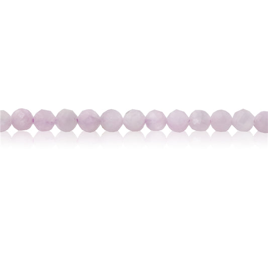 Perline di Kunzite naturale rotonde sfaccettate da 2 mm, foro da 0,5 mm, circa 174 pezzi, filo da 39 cm.