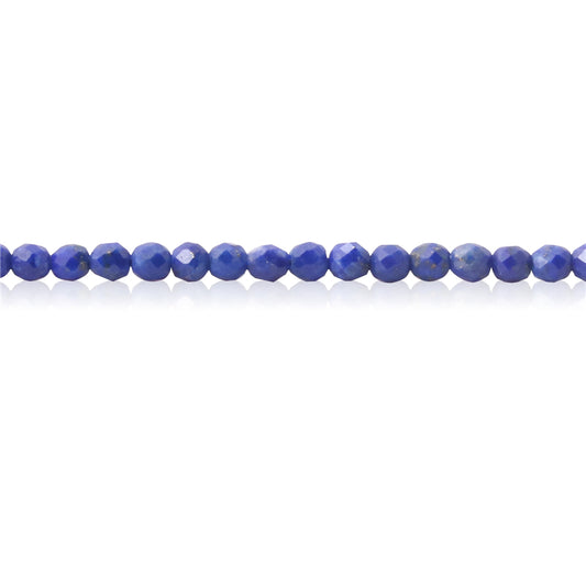 Perles Lapis Lazuli naturelles rondes facette 2mm trou 0.5mm environ 174pcs 39cm sur fil