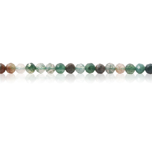 Natural Moss Agate Beads Round Faceted 2mm Hole 0.5mm about 174pcs 39cm strand