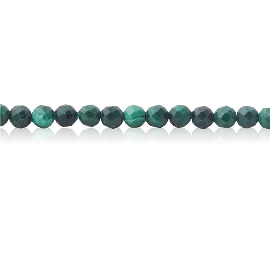 Perline di malachite naturale rotonde sfaccettate da 2 mm, foro da 0,5 mm, circa 174 pezzi, filo da 39 cm.