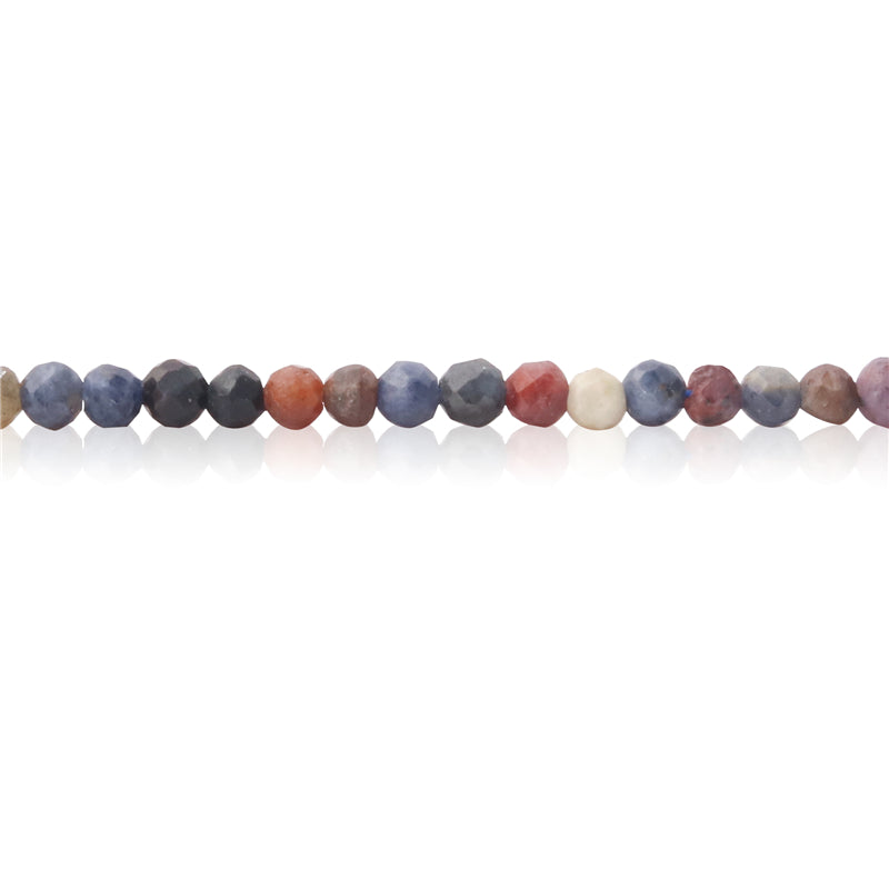 Natural Mix Stone Beads Round Faceted 3mm Hole 0.5mm about 127pcs 39cm strand