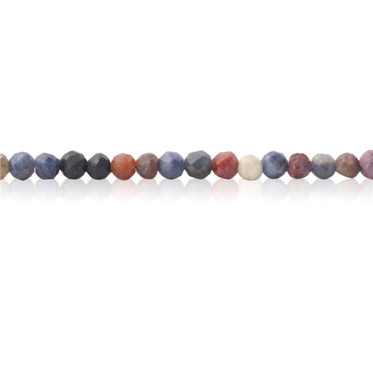 Natural Mix Stone Beads Round Faceted 3mm Hole 0.5mm about 127pcs 39cm strand