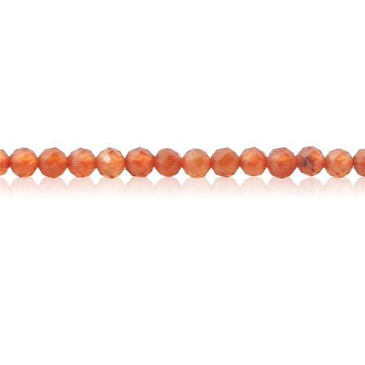 Natural Orange Garnet Beads Round Faceted 2mm Hole 0.5mm about 174pcs 39cm strand