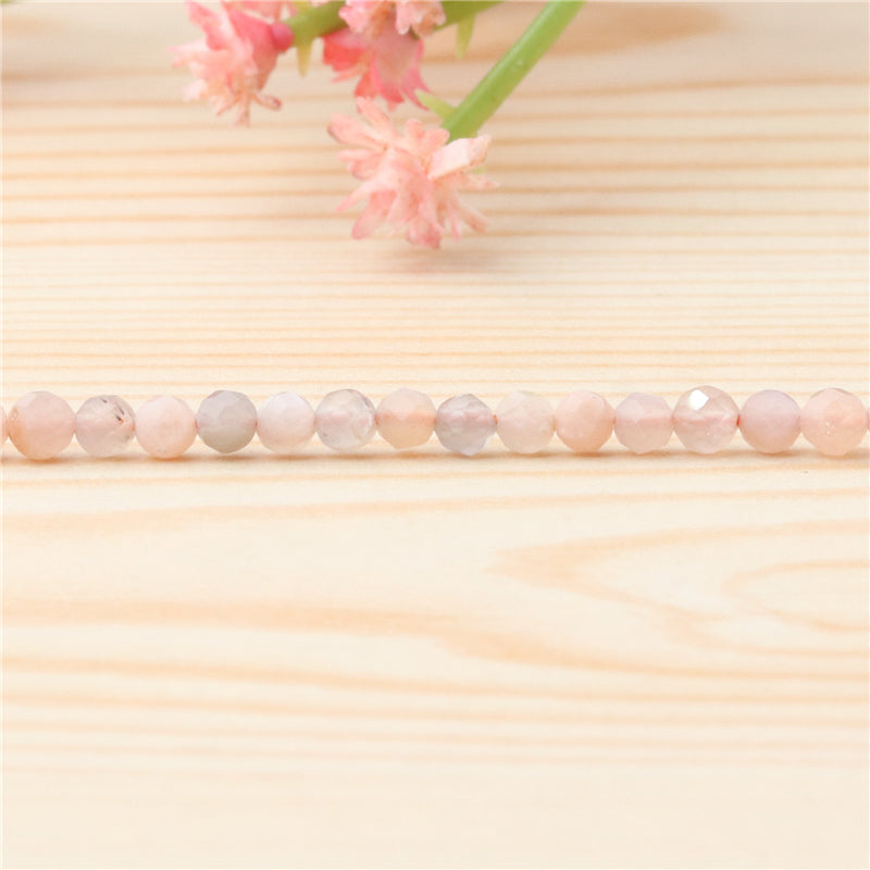 Natural Moonstone Beads Round Faceted 2mm Hole 0.5mm about 174pcs 39cm strand