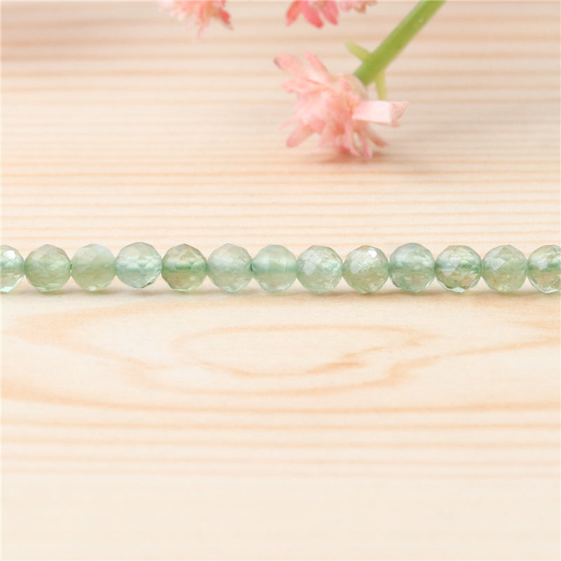 Natural Prehnite Beads Round Faceted 2mm Hole 0.5mm about 174pcs 39cm strand