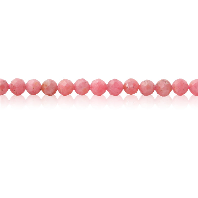 Perles Rhodochrosite naturelles rondes facette 2mm trou 0.5mm environ 174pcs 39cm sur fil