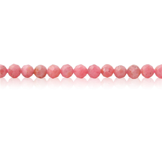 Perles Rhodochrosite naturelles rondes facette 2mm trou 0.5mm environ 174pcs 39cm sur fil