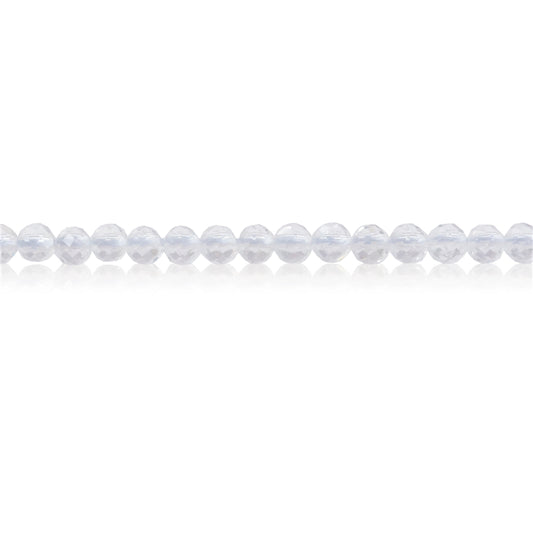 Perles Cristal de Roche Naturelle Rond Facette Trou 2mm Trou 0.5mm Environ 174pcs Fil de 39cm