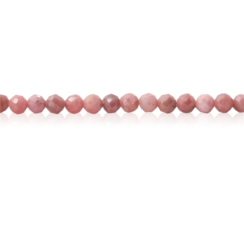 Natural Rhodochrosite Beads Round Faceted 3mm Hole 0.5mm about 127pcs 39cm strand