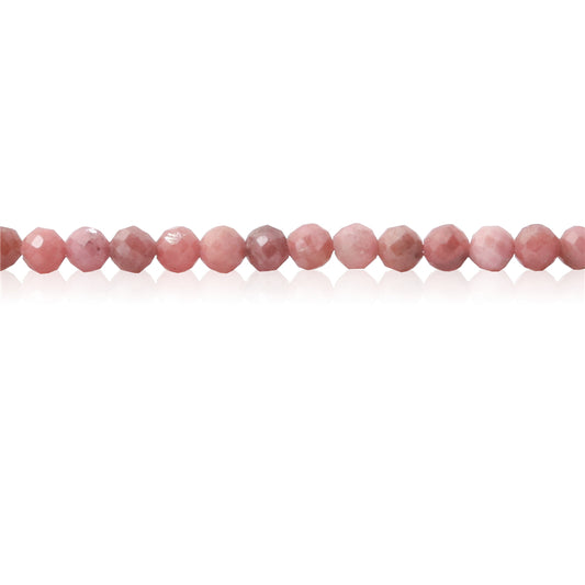 Perles Rhodochrosite naturelles rondes facette 3mm trou 0.5mm environ 127pcs 39cm sur fil