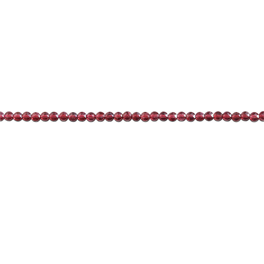 Natürliche rote Granatperlen, flach, rund, facettiert, 2,5 mm, Loch 0,6 mm, ca. 148 Stück, 39 cm Strang