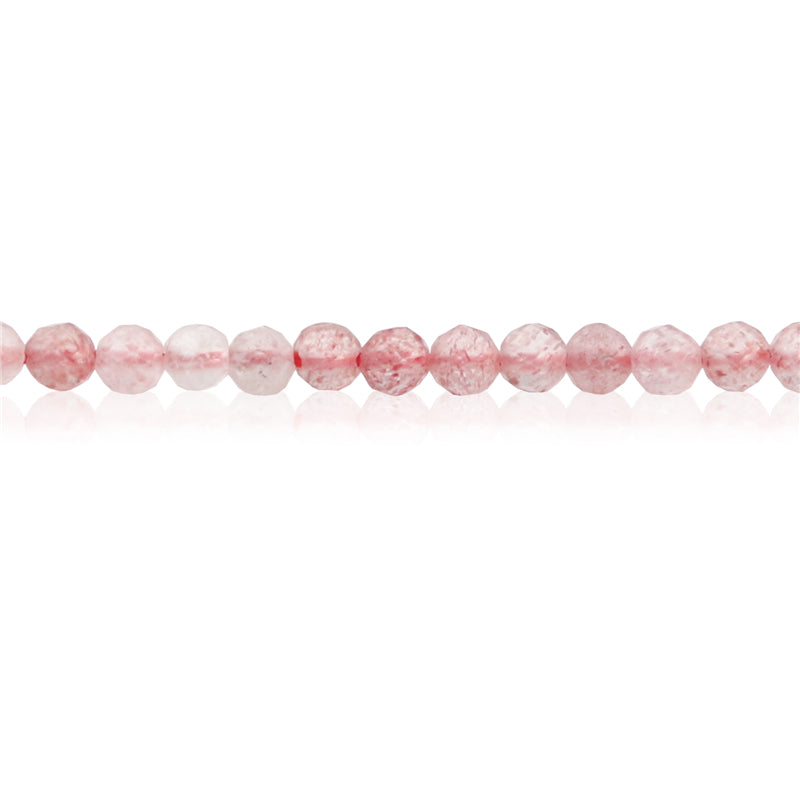 Natural Strawberry Crystal Beads Round Faceted 3mm Hole 0.5mm about 127pcs 39cm strand