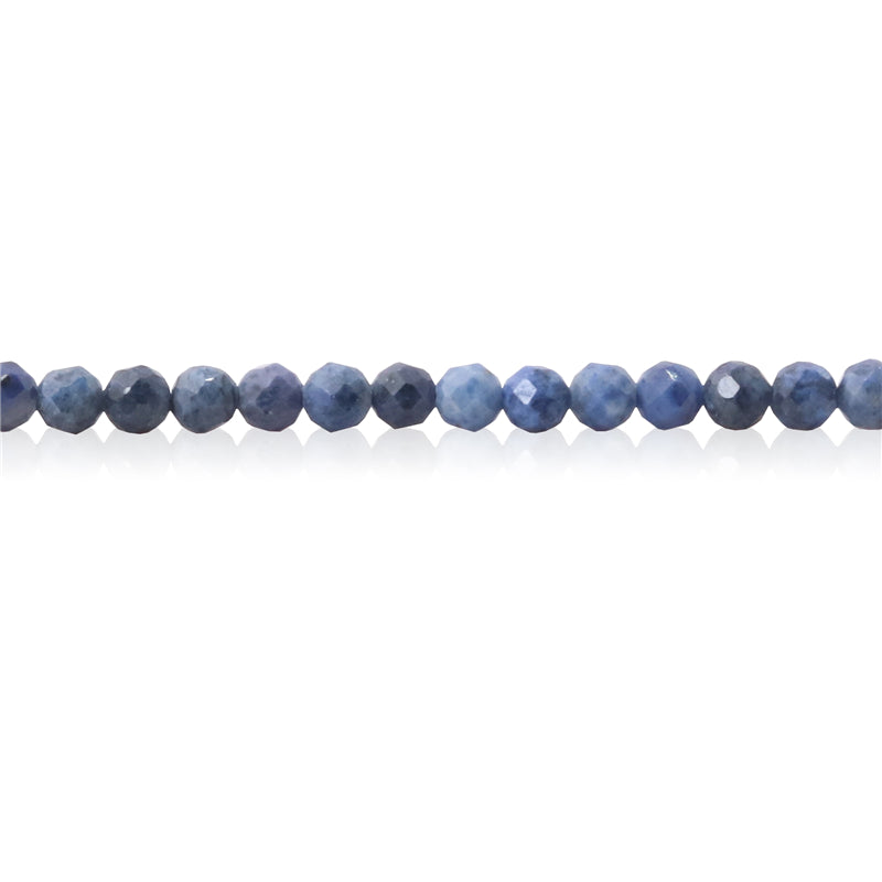 Perles Sodalite naturelle ronde facette trou 2mm trou 0.5mm environ 174pcs 39cm sur fil