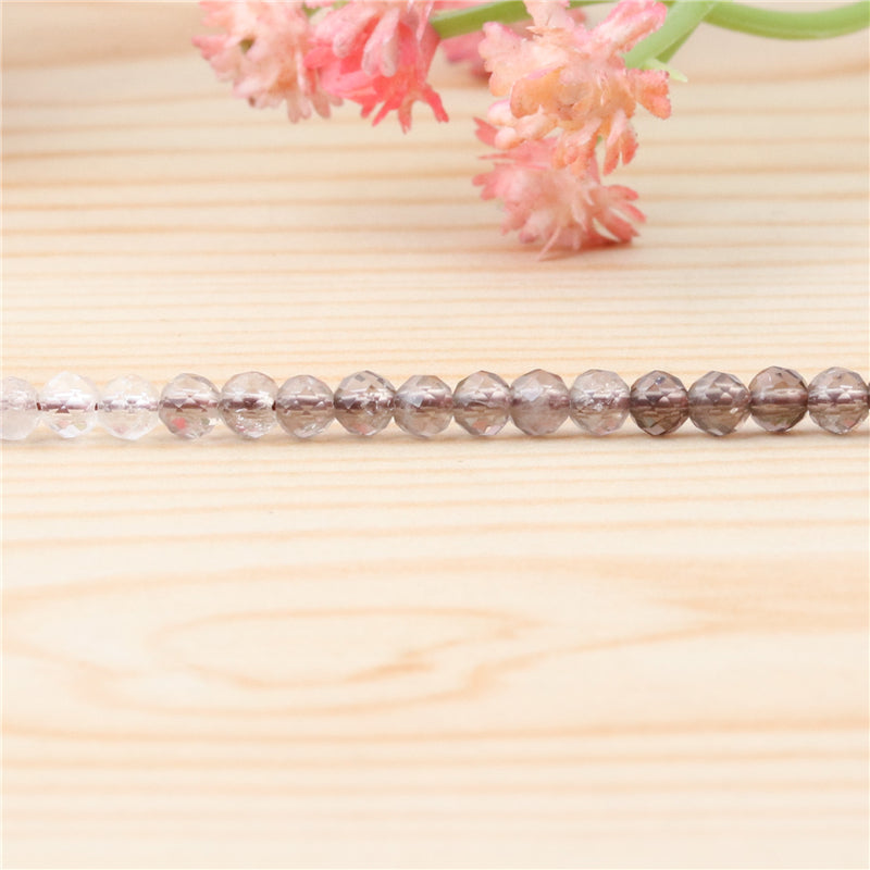 Natural Smoky Quartz Beads Round Faceted 2mm Hole 0.5mm about 174pcs 39cm strand