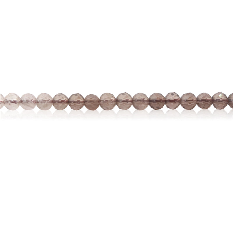 Natural Smoky Quartz Beads Round Faceted 2mm Hole 0.5mm about 174pcs 39cm strand