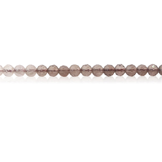 Natural Smoky Quartz Beads Round Faceted 3mm Hole 0.5mm about 127pcs 39cm strand