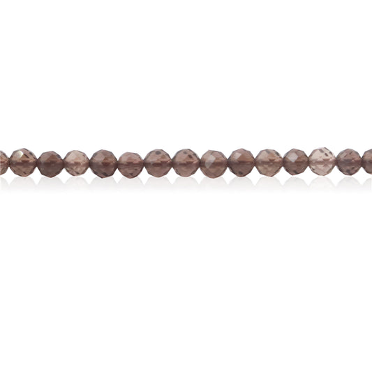 Natural Smoky Quartz Beads Round Faceted 2mm Hole 0.5mm about 174pcs 39cm strand