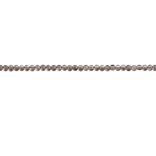 Natürliche Rauchquarzperlen, flach, rund, facettiert, 2,5 mm, Loch 0,6 mm, ca. 148 Stück, 39 cm Strang