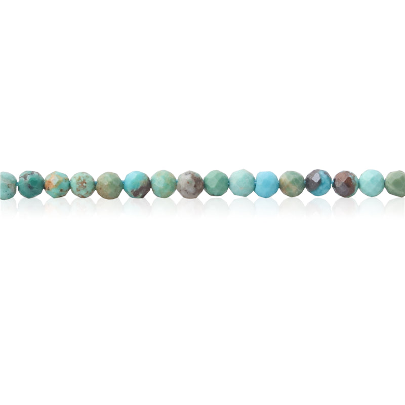 Natural Turquoise Beads Round Faceted 4mm Hole 0.6mm about 102pcs 39cm strand