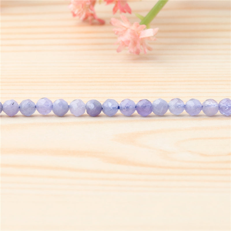 Natural Tanzanite Beads Round Faceted 2mm Hole 0.5mm about 174pcs 39cm strand