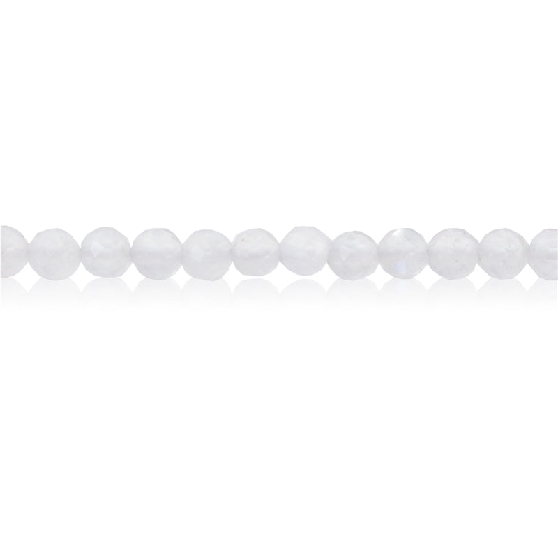 Perles Pierre de Lune Naturelle Ronde Facette Trou 2mm Trou 0.5mm Environ 174pcs Fil de 39cm