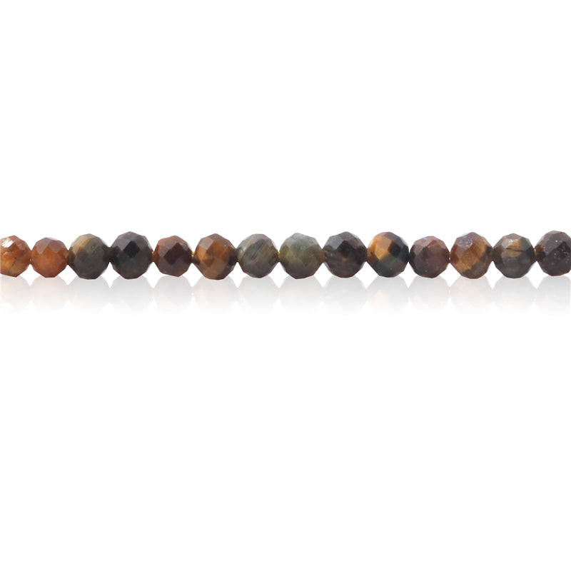 Natural Yellow Tiger Eye Beads Round Faceted 2mm Hole 0.5mm about 174pcs 39cm strand