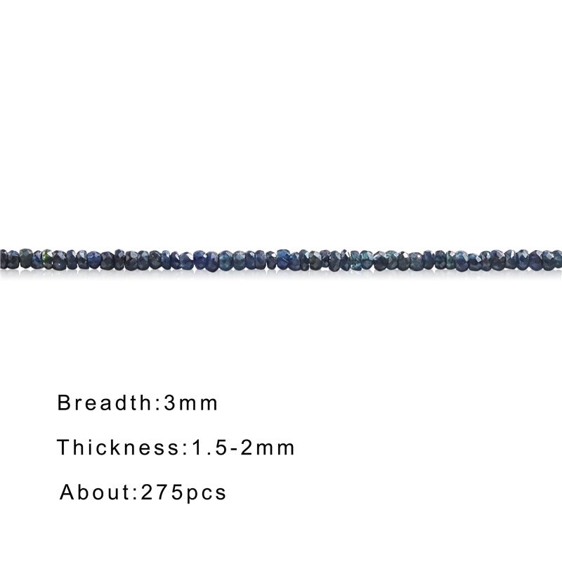 Natural Sapphire Beads Abacus Faceted 1-2x3mm Hole 0.5mm about 275pcs 39cm strand