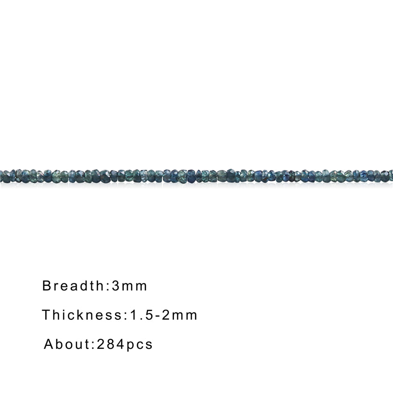 Natural Sapphire Beads Abacus Faceted 1-2x3mm Hole 0.5mm about 284pcs 39cm strand