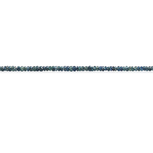 Natürliche Saphirperlen, Abakus, facettiert, 1–2 x 3 mm, Loch 0,5 mm, ca. 284 Stück, 39 cm Strang